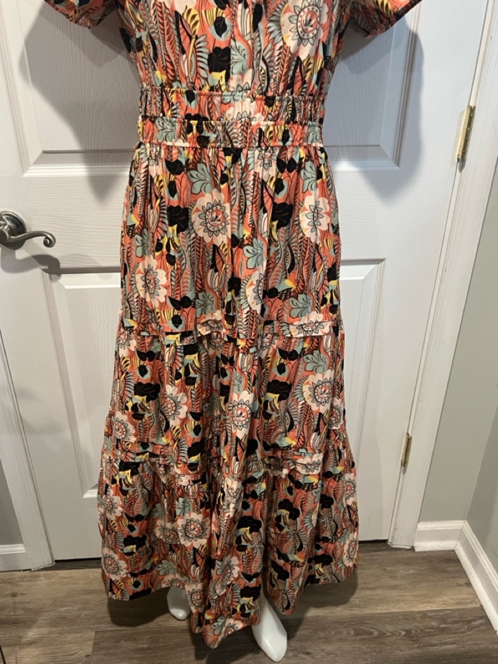 Maeve Anthropologie The Somerset maxi cotton tiered floral dress M - Picture 6 of 10